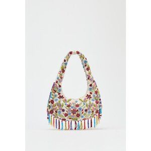 ZARA OVAL BAG WITH FLORAL EMBROIDERY